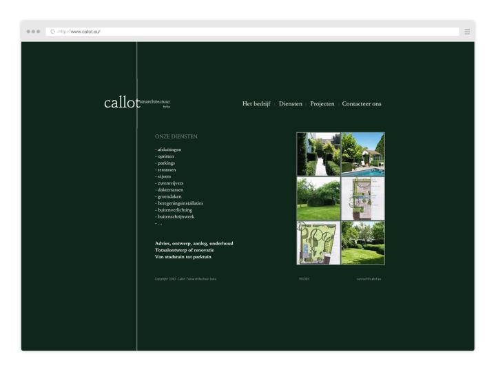 Callot Tuinarchitectuur - Website 2009