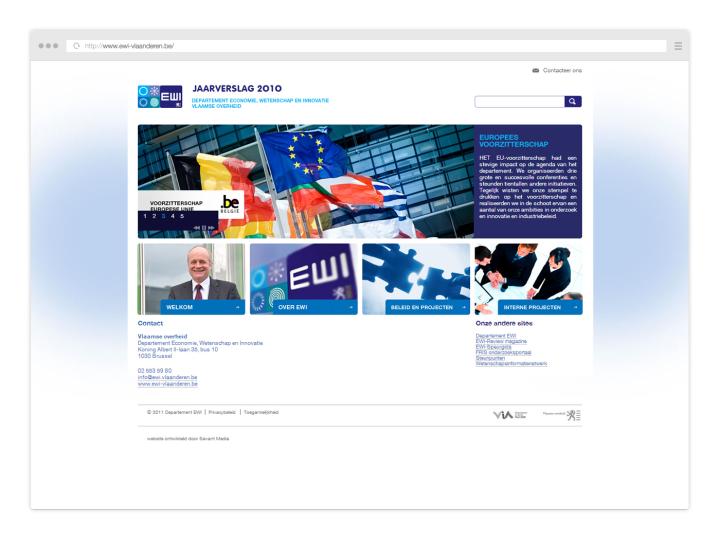 Departement Economie, Wetenschap en Innovatie - Website Yearly Report 2010
