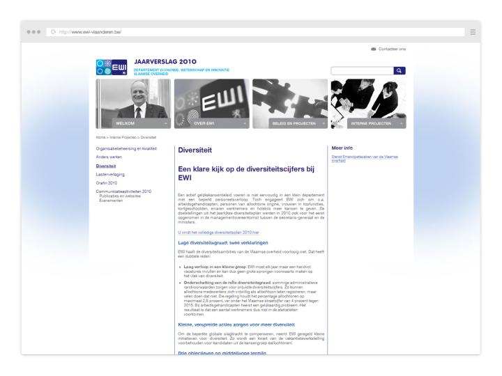 Departement Economie, Wetenschap en Innovatie - Website Yearly Report 2010