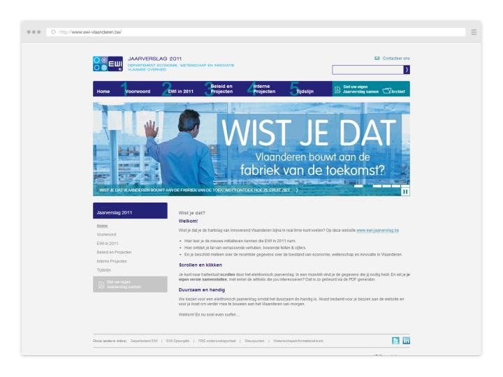 Departement Economie, Wetenschap en Innovatie - Website Yearly Report 2011