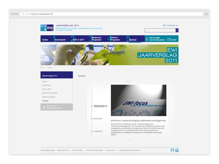 Departement Economie, Wetenschap en Innovatie - Website Yearly Report 2011