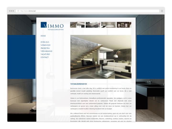 Vimmo Woonconcepten - Website 2012