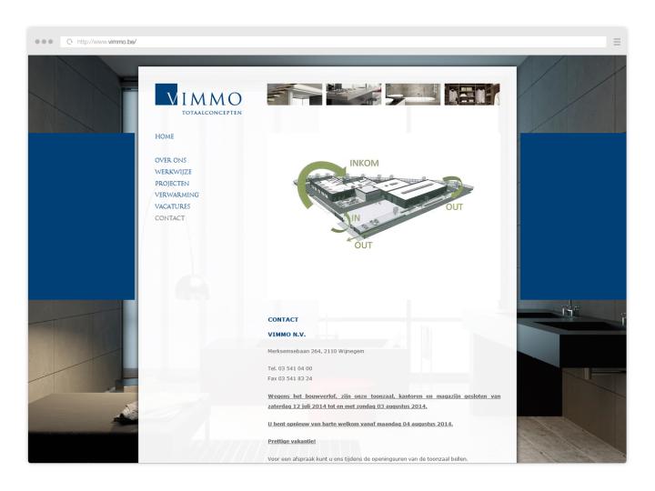 Vimmo Woonconcepten - Website 2012
