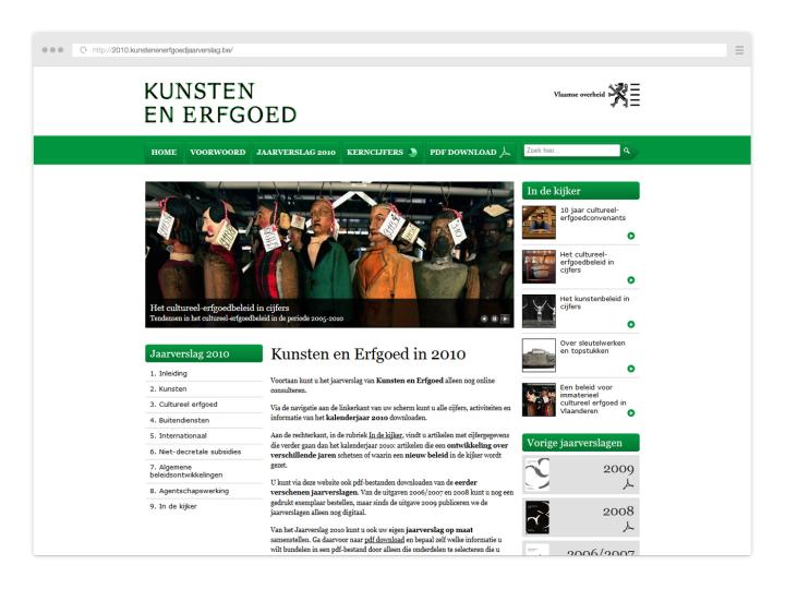 Kunsten en Erfgoed - Website Yearly Report 2010