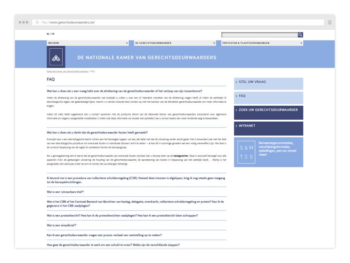 Nationale Kamer van Gerechtsdeurwaarders - Website