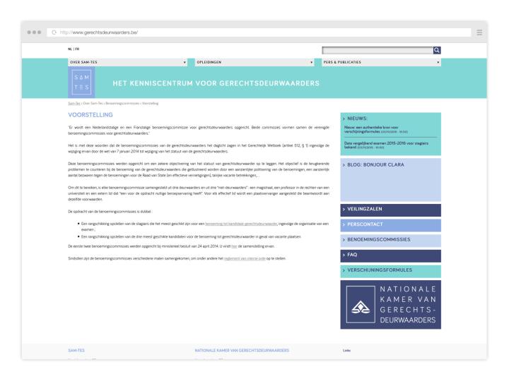 Nationale Kamer van Gerechtsdeurwaarders - Website